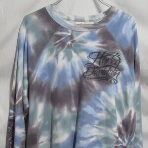 Women's large Harley-Davidson sweatshirt large sublimation print tie-dye